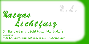 matyas lichtfusz business card
